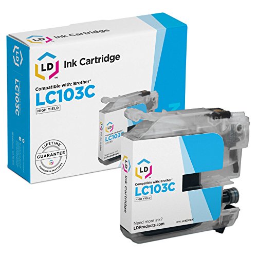 LD Compatible Ink Cartridge Replacement for Brother LC103C High Yield (Cyan)