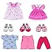 BARWA Handmade 3 Pcs Dresses Clothing and 3 Pairs Shoes Lovely Clothes Costume for 14 to 16 Inch Dolls