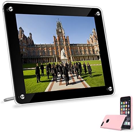 Picture Frame + Free iPhone 7 Case 4.7 Inch Liquid Silicone Rubber Gel Flexible Full Body Scratch-resistant Protective Shockproof with Soft Microfiber Cloth Lining Cushion (Pink)