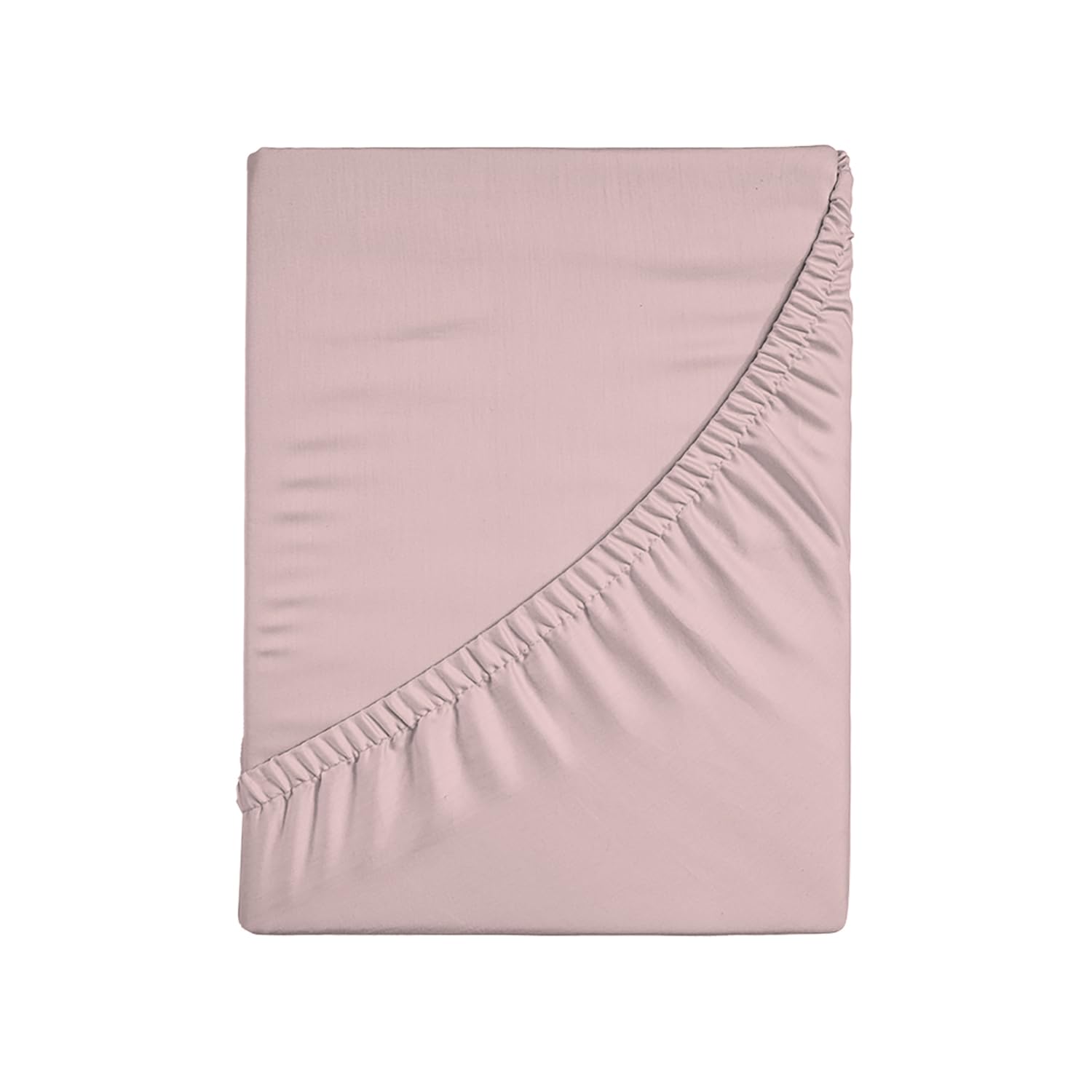 Fitted Sheet for Single Bed, Plain Dyed Fitted Bottom Sheet, 4-Sided Elasticated, 100% Cotton Jersey, 80/90 x 190/200 cm, Pink