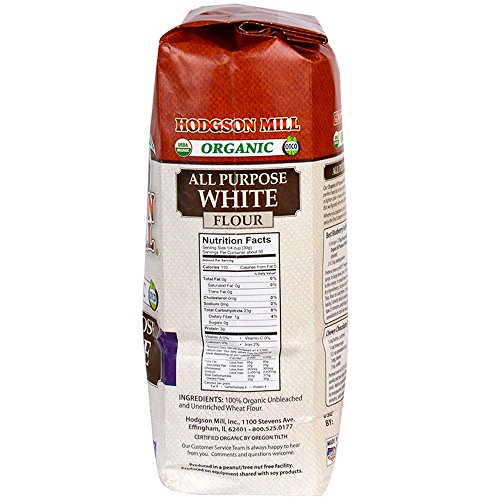 Hodgson Mill Organic AllPurpose White Flour, Unbleached, 2 LB (Pack of 6). Unbromated