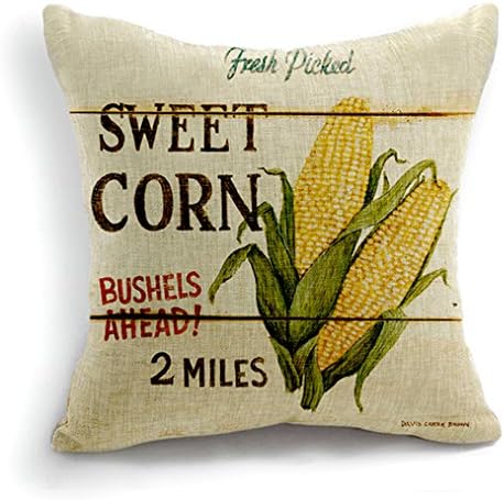 Cotton Linen Retro Plant Series Sweet Corn Home Decorative Throw Pillow Cover Cushion Case