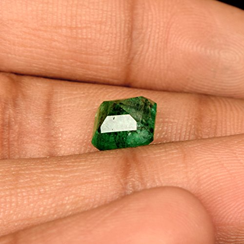 gemhub 3.00 Carat Square Cut 100% Natural Colombian Green Emerald Loose Gemstone for Mukti Purpose Use U-1019