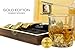 Whiskey Stones - Set of 8 Titanium Gold Plated Stainless Steel Chilling Rocks Stored In A Premium Handmade Quality Wood Gift Box - Velvet Freezing Bag And Tong Included