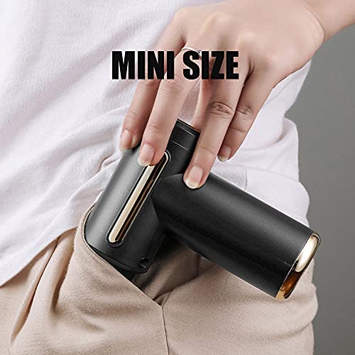 PPW Mini Massage Gun Deep Tissue Massage Gun,USB Recharge,4 Massage Heads,Travel Home Handheld Electric Massagers for Body Muscle Relax 6 Modes (Gray)