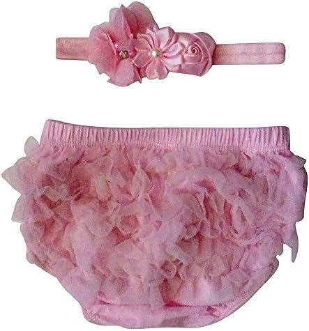 The Ruffled Bum Chiffon Bloomer With Matching Headband (Sm: 3-6 Months)