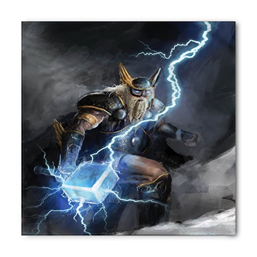 Lunarable Viking Bandana, Thor with Mjolnir Mountain, Unisex Head and Neck Tie