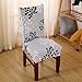 SoulFeel 4 x Soft Spandex Fit Stretch Short Dining Room Chair Covers with Printed Pattern, Banquet Chair Seat Protector Slipcover for Home Party Hotel Wedding Ceremony (Style 24)