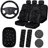 15 Pieces Bling Velvet Fabric Car Seat Covers Full