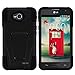 Compatible with LG Optimus L70 MS323, LG Optimus Exceed 2 VS450PP, LG Realm LS620, LG Ultimate 2 L41C Case, Dual Layer Shell Strike Impact Kickstand Case from MINITURTLE - Black
