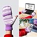 [3 Pack] USB Heated Gloves for Men and Women Mitten, AIKIN USB 2.0 Powered Stripes Heating Pattern Knitting Wool Heated Gloves Hands Warmer Laptop Gloves Fingerless Washable (2Purple+1Brown)