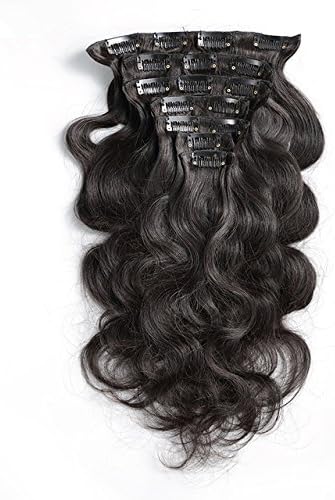 Clip In Human Hair Extensions Body Wave 70G Natural Color 7 Pieces/Set Brazilian Remy Hair Extensions (16 Inch)