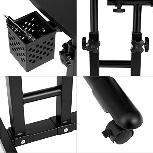 Utheing Mobile Laptop Desk Cart Height Adjustable Rolling Cart Table with Wheels for Bed Sofa (type1)