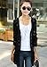 Shawhuaa Womens Crochet Knitted Open Front Cardigan Pocket Sweater Black