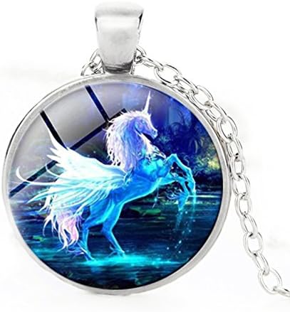 Best Wing Jewelry Unicorn Glass Pendant Necklace