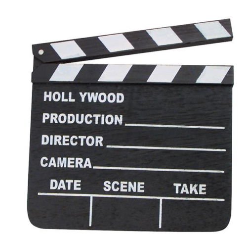 NEW HOLLYWOOD CLAPBOARD CLAPPER CLAP BOARD MOVIE SIGN DIRECTOR'S PROP CHALKBOARD 7" X 8"