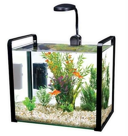 Pen-Plax WW102KG Parallel Designer Glass Aquarium Includes Led Light with Safety Lid, 8 gallon, Grey