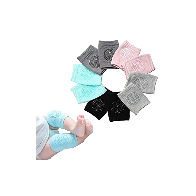BOSONER Baby Crawling Anti-Slip Knee Pads,Unisex Baby Toddlers Kneepads 5 Pairs