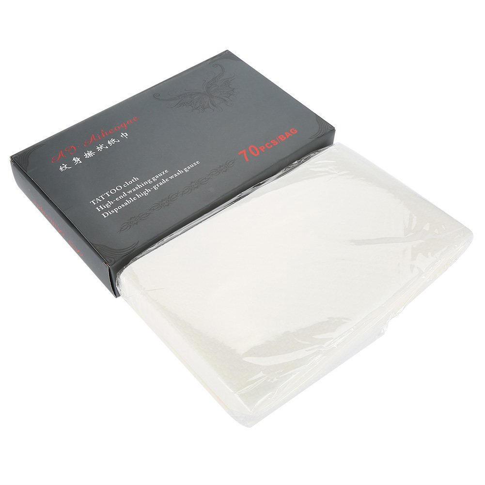 70pcs Tattoo Towel Tissue Makeup Cleansing Cotton Disposable Cleaning Cotton Cloth Sterile