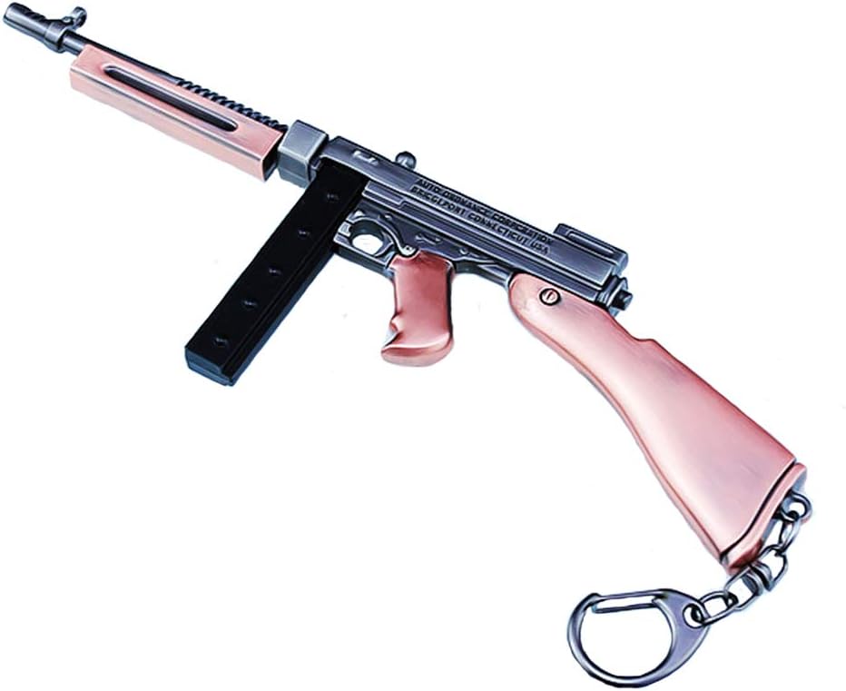 manhuan Game Eat Chicken Metal 1/6 Thompson Submachine gun Model Action Figure Art Toy Collection Keychain Gift