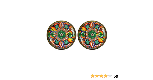 Amazon Com Mexican Art Stud Earrings Mexican Folk Art Mexican Jewelry Mexican Earrings Mexican Ornamental Antique Brass Earrings Post Earrings Arts Crafts Sewing