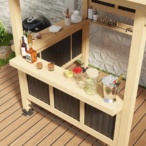 MOUMON 7FT Grill Gazebo Review: Outdoor Entertain Center with TV Mount & Dual Counters image 21