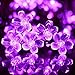 UCTEK Solar Christmas String Lights, 21ft 50 Halloween String Lights, Fairy LED Lights String, Solar Flower Decorative Lighting for Outdoor Home Garden Patio Xmas Trees Party and Holiday Purple