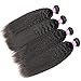 Mei You 8A Kinky Straight Hair 1 Bundles Yaki Human Hair Weave Unprocessed Brazilian Virgin Remy Sew in Hair Extensions Natural Black (12'')