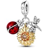 Pandach 925 Sterling Silver Charms Beads for Bracelets and Necklaces Butterfly and Headphones Pendants Clover Charms Jewelry Gift for Women