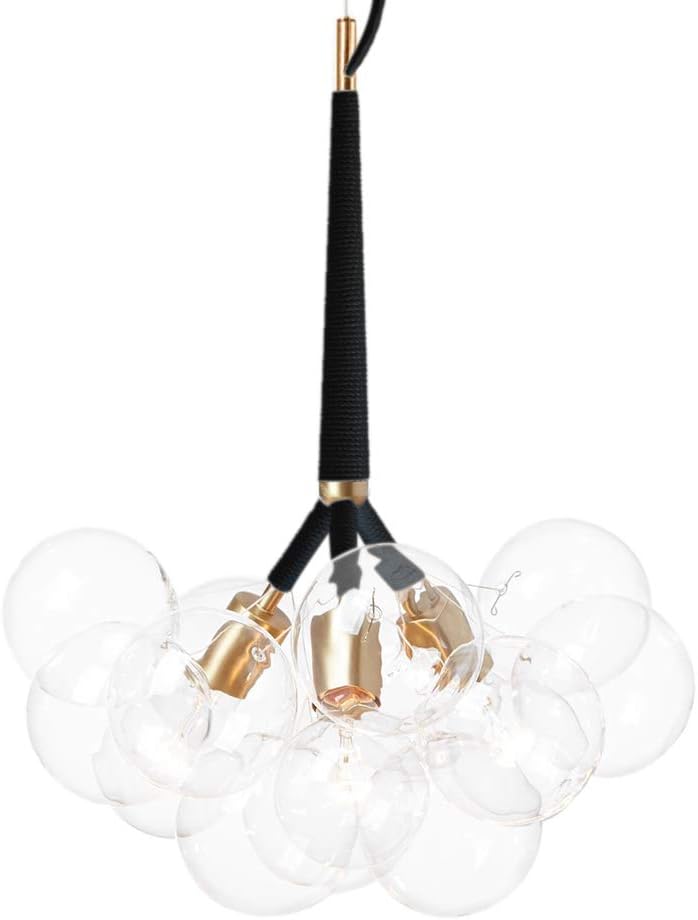 60W Artistic Modern Chandeliers Chandelier Pendant with 3 Lights in 9 Glass Bubble Design Modern Home Ceiling Light Fixture Flush Mount Pendant Light Chandeliers Lighting (Bulbs Not Included) [Energy Class A]