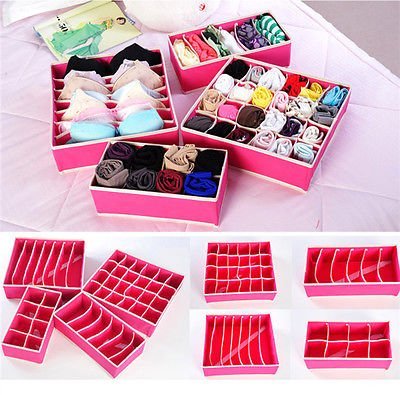 The Dealz Set Of 4 Foldable Drawer Dividers Storage Boxes