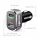 Quick Charge Car Charger, BlitzWolf 30W Qualcomm QC 2.0 Dual USB Car Charger for Samsung Galaxy S5 S6 Edge Edge+, Note 5 4 Edge, Nexus 6, HTC M9, Xperia Z3 / Z2, Moto X (Silver)
