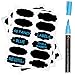 Chalkboard Labels Complete Bundle: 48 Fancy Stickers for jars + Blue Erasable Chalk Marker w/ Reversible Tip - Completely Reusable - Best for Organising Home and Office