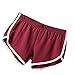Women Summer Sports Shorts Gym Workout Waistband Skinny Shorts Pants, Women Booty Shorts for Yoga, Pajama Short Shorts for Women, Cute Comfort House Shorts for Women Women Snug Hot Shorts Wine Red