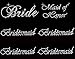 Lot of 6 Rhinestone Wedding Iron on Transfer (1 Bride) (1 Maid of Honor) (4 Bridesmaid)