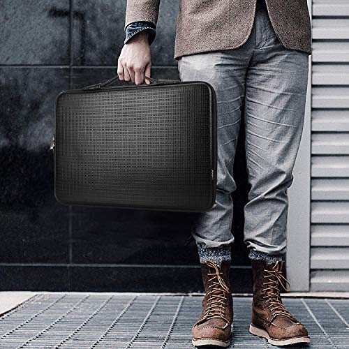 FYY 12"13.3" [Waterproof Leather] [Solid Hard Shape] Laptop Sleeve Bag