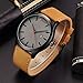 FIZILI 8214 Date Waterproof Leather Strape Analog Quartz Watch for Men-Grey