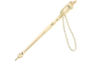 jojofuny Decorative Metal Torah Bible Pointer with Chain 17Cm Gold Reading Accessory for Jewish Scripture