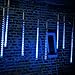 Outdoor Solar String Lights, 8 Tubes 288 LED Solar Powered Meteor Shower Rain Light, Falling Raindrop Christmas Lights, Waterproof Cascading Lights for Halloween Party Wedding Xmas Tree Decor (Blue)…