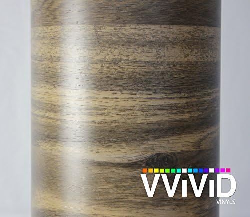 VVIVID Mountain Oak Wood Grain Faux Finish Textured Vinyl Wrap Roll Sheet Film for Home Office Furniture DIY No Mess Easy to Install Air-Release Adhesive (20ft x 48 Inch)