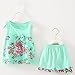 2PCS Toddler Baby Girl Floral Bowknot Vest+Shorts Kids Summer Clothes Outfit Set Green