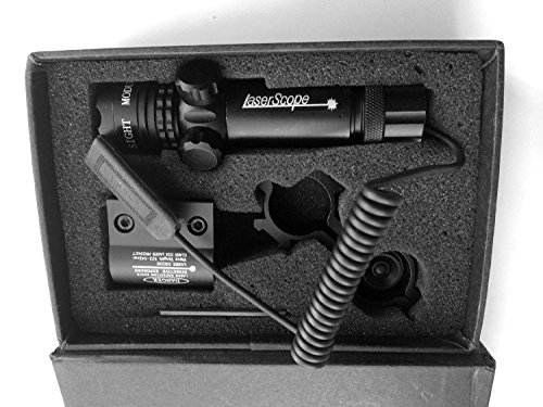 Higoo Tactical Green Laser Dot Sight, Shockproof 532nm Rifle Gun Laser Scope w/ Rail & Barrel Mount Cap Pressure Switch & Battery