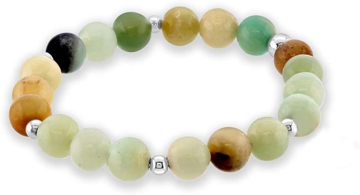 Amazon Com Believe London Amazonite Gemstone Healing Chakra Bracelet Anxiety Crystal Natural Stone Men Women Stress Relief Reiki Yoga Diffuser Semi Precious Amazonite 6 5 Jewelry