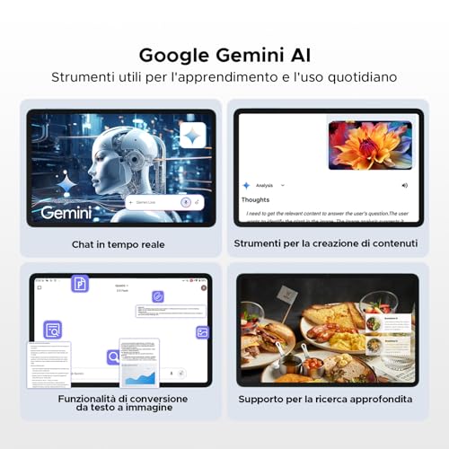 BIRDCLAW P11 Pro Tablet 11 Pollici, Gemini AI Tablet Android 16, 48GB RAM+128GB ROM/2TB TF, 8800mAh/18W, Octa-Core T7250, 90Hz, 13MP+5MP, GPS/FM/Face ID, Tablets con Tastiera e Penna, Nero