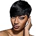 WTB Hair Short Synthetic Wigs For Black Women Black Cosplay Wigs with Free Wig Cap