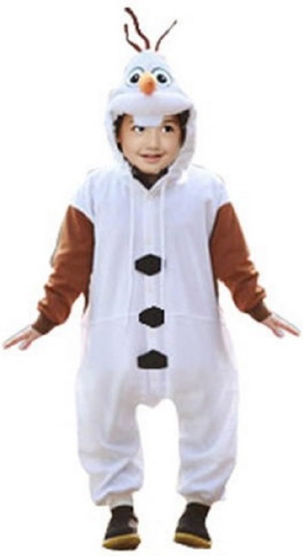 Frozen Inspired Olaf Snowman Onesie Fancy Dress Pyjamas Kids Ages 2-12 (L (Age 8-9))