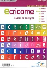 ECRICOME, annales du concours 2003