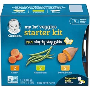 Gerber My 1st Veggies Starter Kit, Carrot, Green Bean & Sweet Potato Puree, 2 Ounce – 6 Count (Pack of 2)