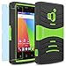 Coolpad ROGUE / 3320A Case, INNOVAA Turbulent Heavy Duty Shockproof Kickstand Dual-Layer Rugged Armor Case W/ Free Screen Protector & Touch Screen Stylus Pen - Green/Black