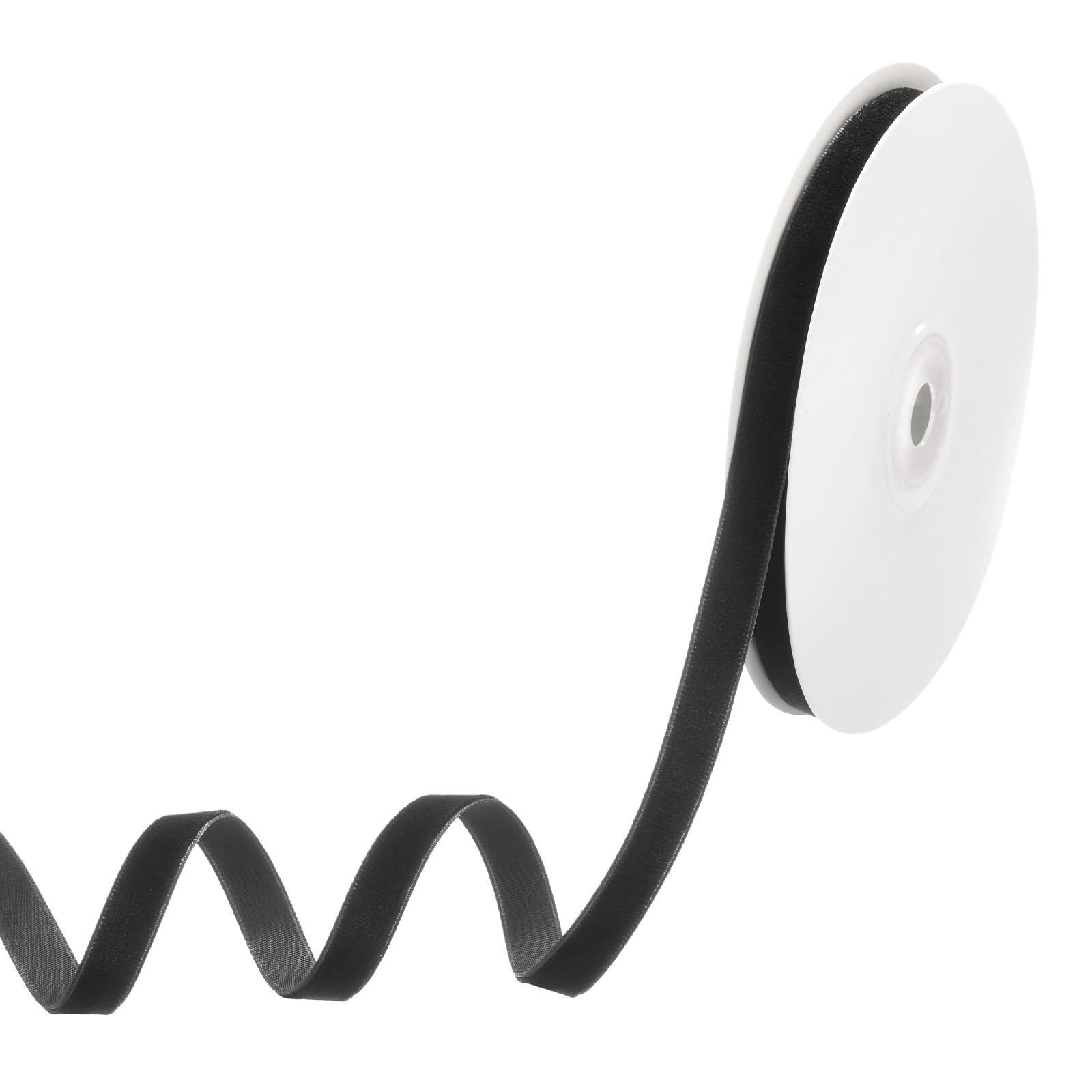 M METERXITY Black Velvet Ribbon, 10 Yards 3/8" Wide Nylon Single Face Thin Velvet Ribbon for Gift Wrapping Wedding Bouquet Hair Bows Wreath Decoration DIY Crafts Fabric Ribbons